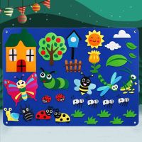 Kids DIY Felt Board Toys Montessori Story Board Ocean Farm Insect Animal Cartoon Pattern Wall Decoration Baby Early Learning Toy