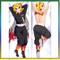 อะนิเมะตกแต่งปลอกหมอนฆาตกรปีศาจ Rengoku Kyoujurou Dakimakura พิมพ์สองด้านกอดครอบหมอนร่างกาย Otaku Waifu