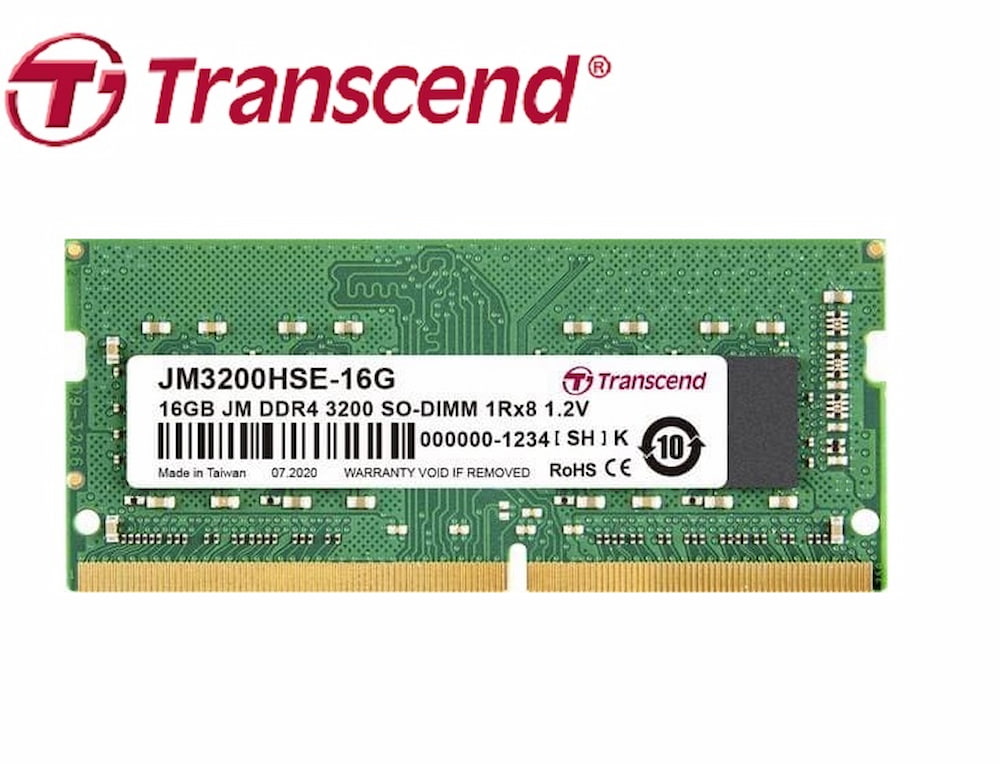 Transcend JM3200HSE-16G 16GB DDR4 3200Mhz SO-DIMM 1Rx8 1.2V