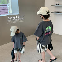 Childrens handsome top boys and girls 2023 Summer printed short-sleeved T-shirt baby Korean style loose thin bottoming shirt