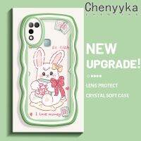 Chenyyka เคสสำหรับ Infinix Hot 10 Play Hot 11 Play Hot 9 X680 X688C เคสการ์ตูนกระต่ายสีชมพูน่ารักสีสันสดใสครีมคลื่นขอบกันกระแทกแบบใสนุ่มเคสมือถือโปร่งใสลายกล้องถ่ายรูปสร้างสรรค์ปลอกป้องกันซิลิโคนเรียบง่าย