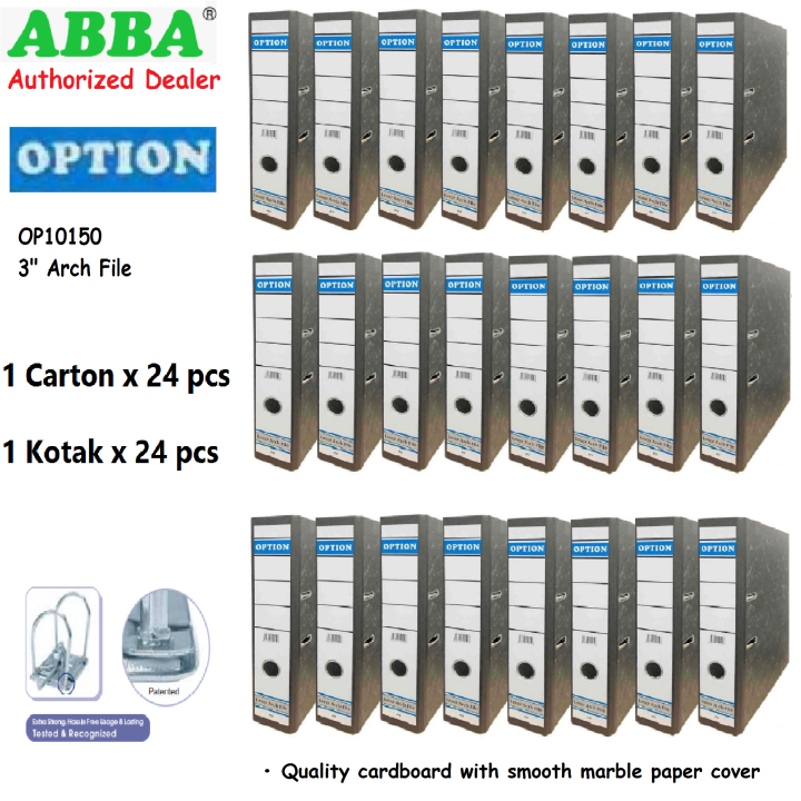 ABBA Option Arch File 2 inch / 3 inch (1 Carton x 24 pcs) | Lazada