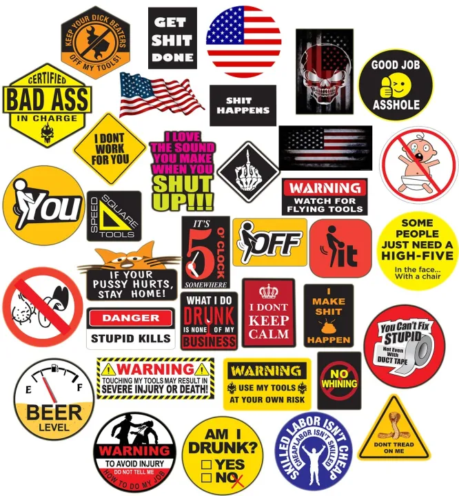 35 Hard Hat Sticker,Tool Box Stickers 100 Plastic(Vinyl), Funny