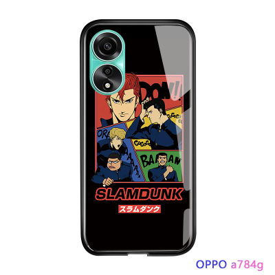 GGK สำหรับ OPPO A78 4G สุดหรูผู้ชายอนิเมะญี่ปุ่น GGK สำหรับเด็กผู้หญิงผู้หญิงเสื้อเจอร์ซีย์ทรงสแลมเคสกระจกนิรภัยมันวาวกันกระแทก