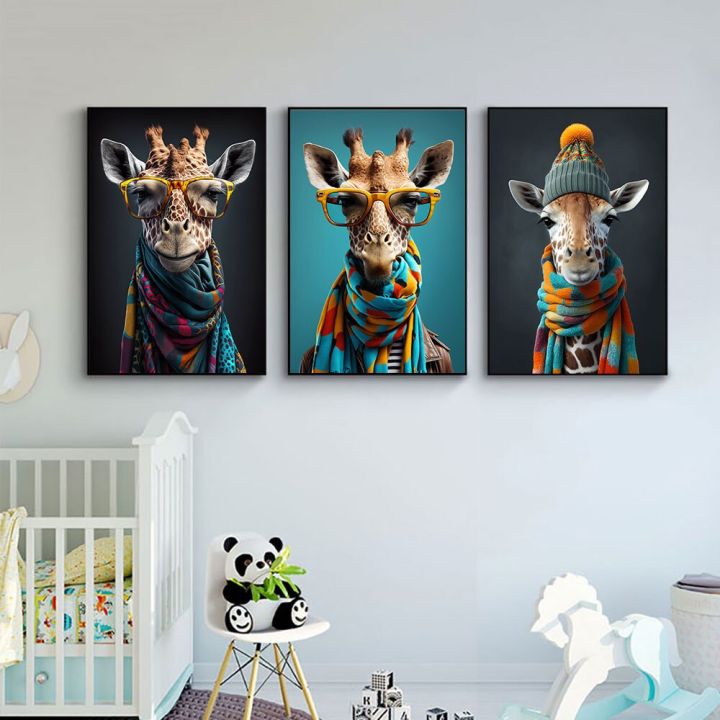 pop-art-giraffe-ภาพโปสเตอร์พิมพ์บนผ้าใบ-modern-abstract-ภาพสัตว์แอฟริกันสำหรับห้องนอนเด็กตกแต่งบ้าน-popular-wall-art