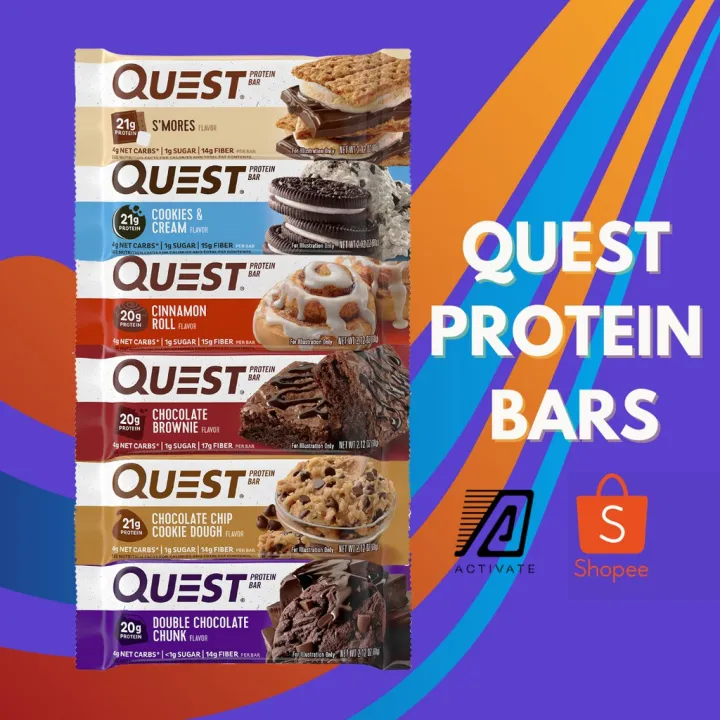 Quest Nutrition Protein Bars (1 piece) All Flavors, 20g of protein, no