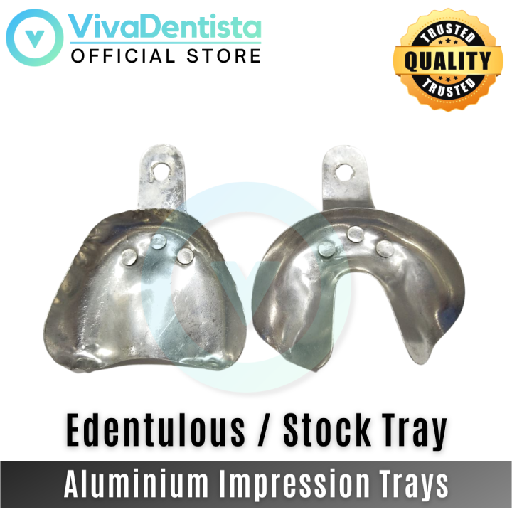 Stock Tray Dental Edentulous or Partial Aluminum Impression Trays (Upper & Lower) VivaDentista