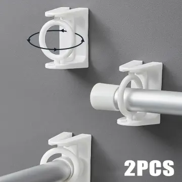 Adhesive Shower Curtain Rod Holder, 2Pcs Transparent Shower Rod