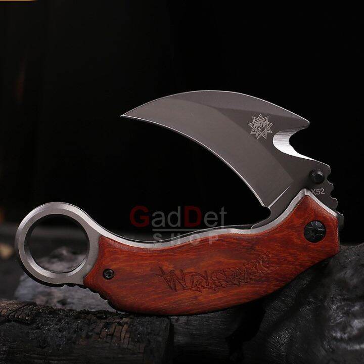 มีดพับ-derespina-knives-karambit-x52-ใบมีด-6-3cm-สแตนเลส-มีดควง-สวยงาม-มีดพกพา-มีดเดินป่า-มีดแคมป์ปิ้ง-มีดสวยงาม-มีดทำครัว