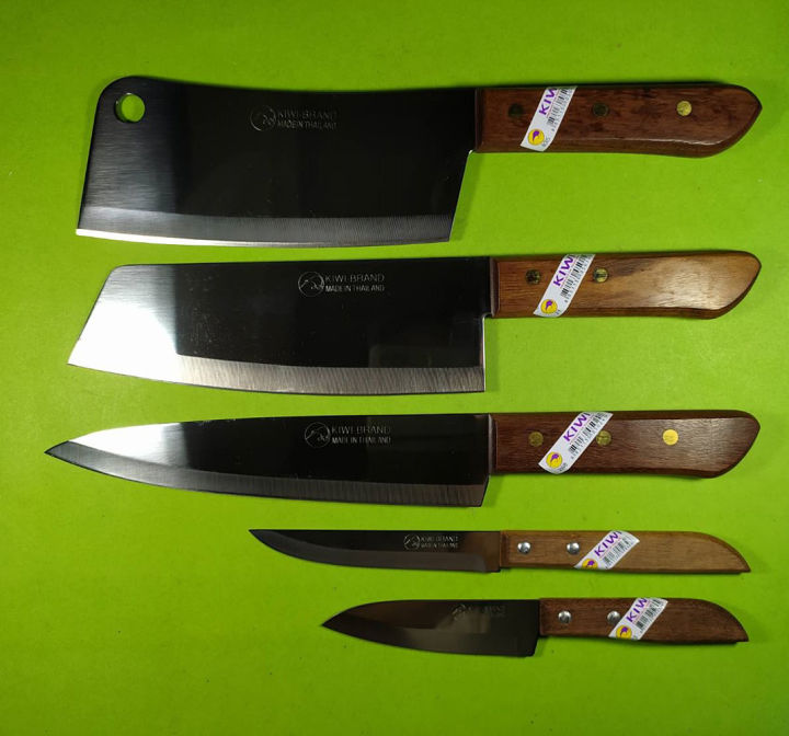 Cooking Kiwi Knives set 5 pcs Chef's Knife Stainless steel Blade Wooden  Handle