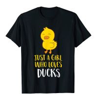 Just A Girl Who Loves Ducks Cute Duck Girl Gift T-Shirt Oversized Mens Tshirts Cotton Tees Funny