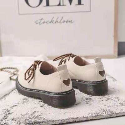 [COD] Small leather shoes womens all-match British style spring thick-soled thick-heeled single college retro lace-up new