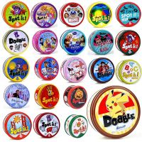 Hot Sale Pokemon Spot It Round Card Metal Box Anime Movie Peripherals Dobble juego Card Interactive Game Collection Children Toy