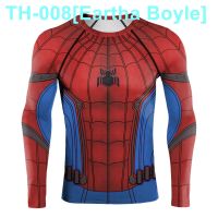 ▦ Eartha Boyle Diffuse wei superhero cos hero given armor male money tight sports training long sleeve T-shirt spider man