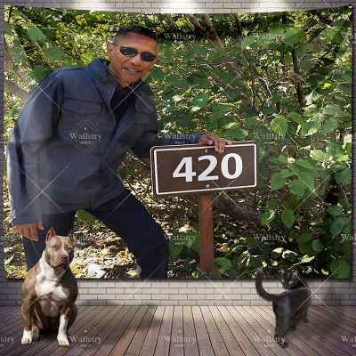 【cw】Meme 420 Obama Funny Blanket Wall Tapestry Fabrics Aesthetic Background Decoration Dorm Room Car Decor Yoga Mattress Sheet