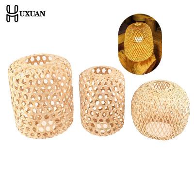 Lamp Shade Light Cover Rattan Lampshade Ceiling Pendant Wicker Bamboo Woven Chandelier Shades Bulb Floor Table Cage Lampshades LED Strip Lighting