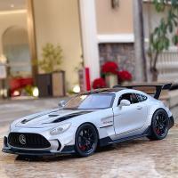 ของเล่นโลหะหล่อจากแบบจำลองรถแข่งอัลลอย1/24 Benzs-GT GTR โมเดลรถยนต์สปอร์ตการจำลองเสียงและไฟของขวัญสำหรับเด็ก