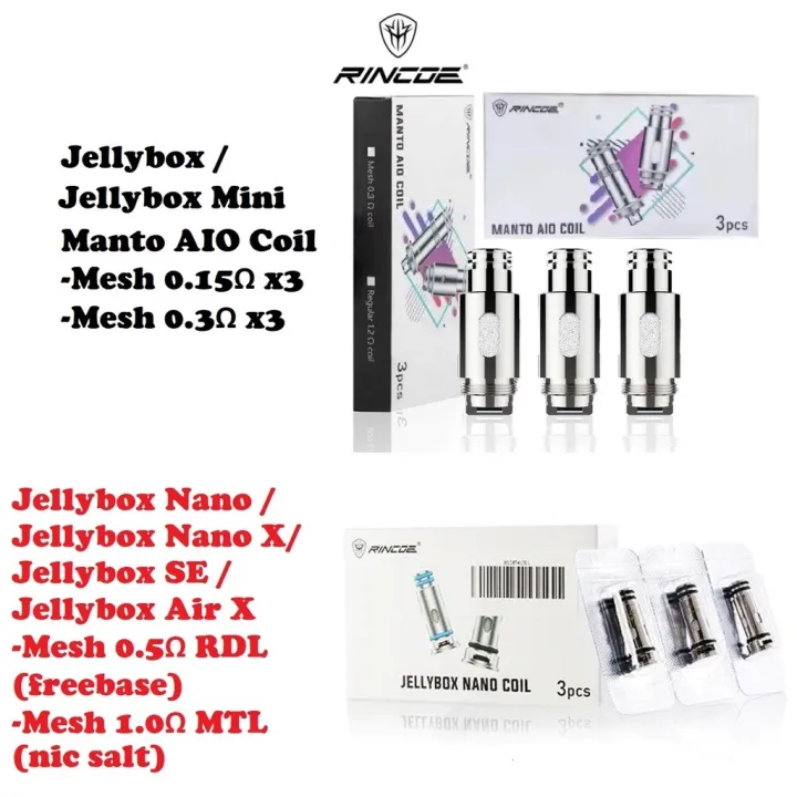100 ORIGINAL GENUINE RINCOE JELLYBOX NANO COIL OCC 0.5ohm 1.0ohm