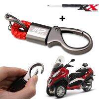 ﹍❧▥ For Piaggio MP3 250 300 500 MP3300 MP3500 HPE Sport Scooter 2022 2023 New Motorcycle Hand Woven Leather Keychain Metal Keyring