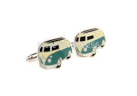 Vintage Bus Blue Colour Volkswagen Transporter Style Copper Material For Men Wholesale Cuff Links