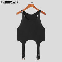 INCERUN Mens Sleeveless Fit T Shirt Blouse Strap Button Undershirt Party Tank (Casual Wear) #2