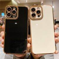 FELIXIO หรูหราสแควร์ชุบทอง Electroplated ซิลิโคนโทรศัพท์ Case สำหรับ iPhone 13 11 12 Pro Max รวมทุกอย่างเลนส์ป้องกัน Soft TPU กันกระแทกป้องกันปกหลังสำหรับ iPhone X XS XR Max 7 8บวก SE 2020