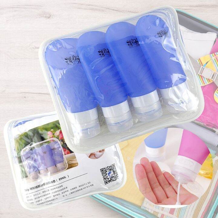 silicone-bottle-divider-gel-cream-ขวดแบ่งพกพา-ขวดแบ่งของเหลว-ขวดแบ่งครีม-ขวดแบ่งแชมพู-ขวดซิลิโคนนิ่ม-4-ชิ้น-ขวดซิลิโคนพกพา-ขวดแบ่งเดินทาง