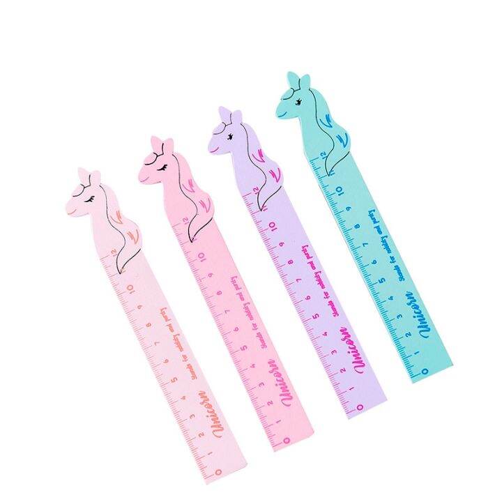 1-pcs-lytwtws-kawaii-accessories-cartoon-unicorn-woolden-measuring-straight-ruler-student-school-office-supplies-stationery