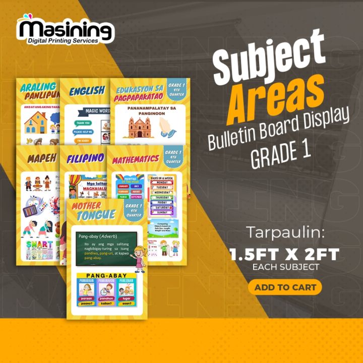 Subject Areas GRADE 1 Bulletin Board Display Tarpaulin 1.5ft x 2ft