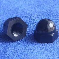 1 Pcs RoHS M3 M4 M5 M6 M8 M10 M12 Hitam Nylon kacang Kacang Cap Plastik Dekoratif Acorn Kacang merek baru berkualitas tinggi Plastik hexagon