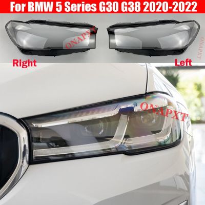 ฝาหลอดไฟหน้า G30รถยนต์สำหรับ BMW 5 Series G38 2020-2022ไฟหน้ารถกระจกปิดเลนส์