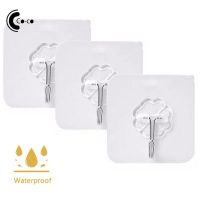 【YF】 Hot WaterproofStrong Transparent Wall Hanger Rack Space Saver Flower Adhesive Hook Heavy Load Sucker Bathroom Home Crochet