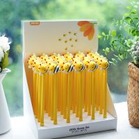 24 Pcs/Lot Little Bee Gel Pen Ballpoint 0.5mm Black Ink for Writing Signature Decoration Wholesale Stationery School FB983 Pens