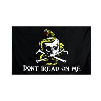 ZXZ free shipping 90x150cm Skull Gadsden Snake Flag 3x5ft Dont Tread On Me Banner flag