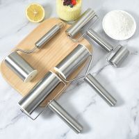 One-handed roller rolling pin stainless steel labor-saving rolling dumpling skin rolling noodle skin hand-held roller type new Bread  Cake Cookie Acce