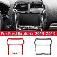 Carbon Fiber For Ford Explorer 2013-2019 Car Accessories Car Central Air Outlet Navigation Panel Decorative Frame Sticker Decal