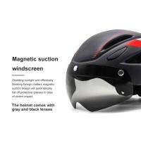 หมวกกันน็อคจักรยาน EASTINEAR พร้อมไฟท้าย Mountain Road Bicycle Magnetic Windscreen Helmets Bump Caps Cycling Equipment