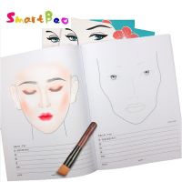 Makeup Face Charts Notebook with Open and Closed Eyes for Professional Make-up Artist 6 Face Shapes In One Book 30 Sheets Paper