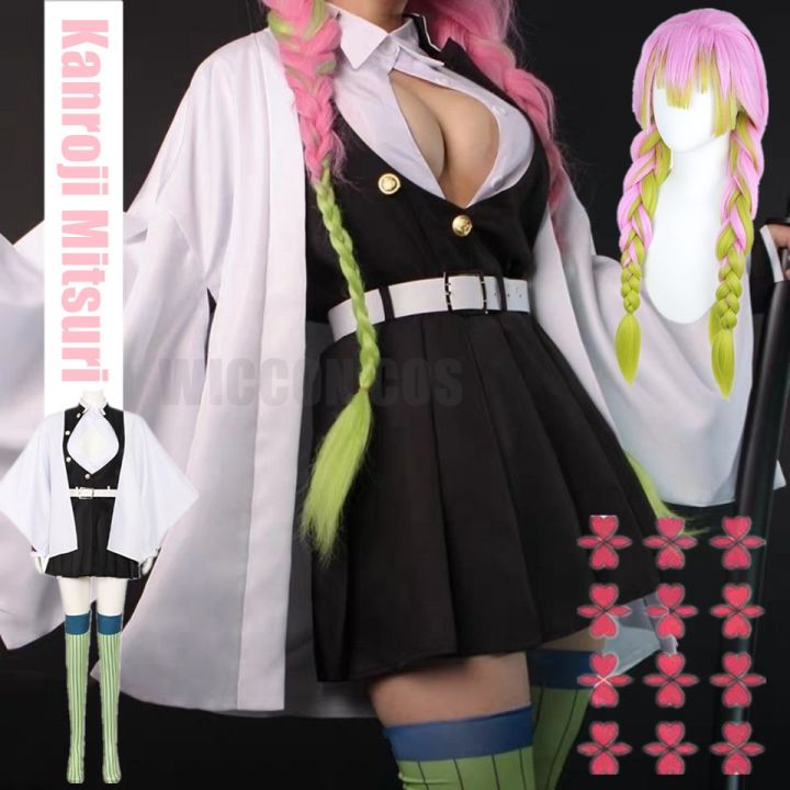 anime-demon-slayer-kimetsu-no-yaiba-kimono-kanroji-mitsuri-cosplay-costume-kisatsutai-sexy-clothes-women-halloween-costume-wig