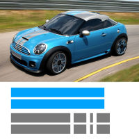 รถ Hood Bonnet Stripe สติกเกอร์ฝาครอบเครื่องยนต์หลังคา Trunk Decal สำหรับ MINI Cooper Coupe R58 Cabrio R57 Roadster R59 JCW อุปกรณ์เสริม