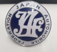 Logo กระจังหน้า JDM japan automobile สีนำเงิน เหล็ก