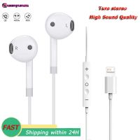 ชุดหูฟังหูฟังแบบมีสายแบบเสียบในหู,ชุดหูฟังสำหรับ Iphone Earphone Lightning 10 12 13 14 11 Pro 8 7 Plus X MAX XR Mega หูฟังพร้อมไมค์