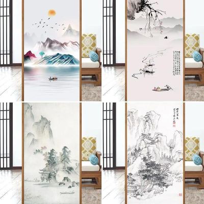 Landscape painting Frosted Privacy Protection Window Film Shower Door Stained Glass Vinyl Sticker