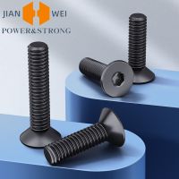 50/20/10/5pcs M1.6 M2 M2.5 M3 M4 M5 M6 M8 Black Grade 10.9 Hexagon Hex Socket Head Flat Countersunk Allen Bolt Screw