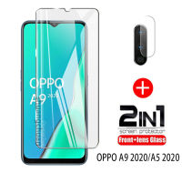 2in1สำหรับ OPPO A7/A5s กระจกเทมเปอร์ A12 A9 2020 A31 2.9D 9H ฟิล์มปกป้องหน้าจอ + กลับป้องกันหน้าจอเลนส์ปกป้องหน้าจอ OPPO A5 A15S A15 A16 A17 A16K