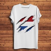 Vision Netherlands Flag Inside Tearing Tshirt Men White Homme T Shirt