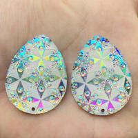 30pcs 30*40mm AB Color Drop shape Resin Rhinestones Appliqu Flatback Crystal Stones DIY Costume Accessories -S430*5