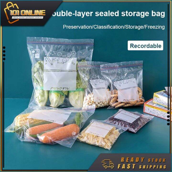 Reusable Fresh Zipper Bag Freezing Heating Food Saran Wrap Storage Bag