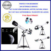 (ฟรีของขวัญ + วิดีโอการติดตั้ง) F70060 Professional Utral HD Refractor กล้องโทรทรรศน์ดาราศาสตร์ซูมกลางแจ้ง Space Monocular กล้องโทรทรรศน์ Astronomical Space Observation For Moon Jupiter Venas Saturn Beginners Kids Gift See Star