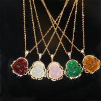 【CW】Fashion Exquisite Maitreya Buddha Pendant Necklace Inlaid with Shiny Zircon Crystal Base Ladies Lucky Amulet Fortune Jewelry